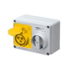 GW66001 - Gewiss 110v 16A 3 Pin Surface Mount Switched Socket GW66001 - Gewiss 110v 16A 3 Pin Surface Mount Switched Socket
