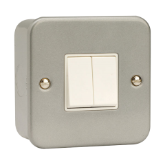 CL012 - Metal Clad Switch - 2 Gang 2 Way - 6Amp CL012 - Metal Clad Switch - 2 Gang 2 Way - 6Amp