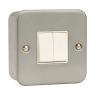 Metal Clad Switch - 2 Gang 2 Way - 6Amp
