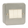 Metal Clad Switch - 3 Gang 2 Way - 6Amp