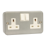 Metal Clad Twin Switched Socket - Double Pole