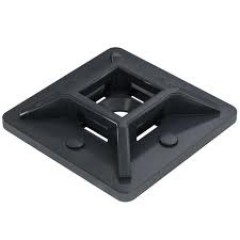 Tie Wrap Clips - self adhesive - 19mm x 19mm - Black (Pack of 100)