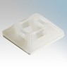 Tie Wrap Clips - self adhesive - 19mm x 19mm - White (Pack of 100)