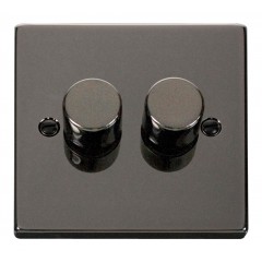 VPBN152BK - Click Deco Black Nickel 2 Gang 2 Way 400 Watt Dimmer VPBN152BK - Click Deco Black Nickel 2 Gang 2 Way 400 Watt Dimmer