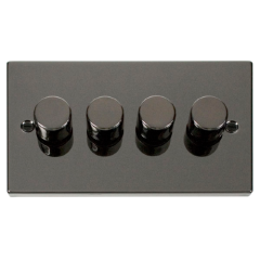 VPBN154BK - Click Deco Black Nickel 4 Gang 2 Way 400 Watt Dimmer VPBN154BK - Click Deco Black Nickel 4 Gang 2 Way 400 Watt Dimmer
