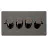 VPBN154BK - Click Deco Black Nickel 4 Gang 2 Way 400 Watt Dimmer VPBN154BK - Click Deco Black Nickel 4 Gang 2 Way 400 Watt Dimmer
