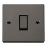 VPBN411BK - Click Deco Black Nickel 1 Gang 2 Way Switch Black Insert 10Amp