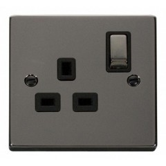 VPBN535BK - Click Deco Black Nickel 1Gang DP Switched Socket Black Insertt VPBN535BK - Click Deco Black Nickel 1Gang DP Switched Socket Black Insert