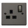 VPBN535BK - Click Deco Black Nickel 1Gang DP Switched Socket Black Insert VPBN535BK - Click Deco Black Nickel 1Gang DP Switched Socket Black Insert
