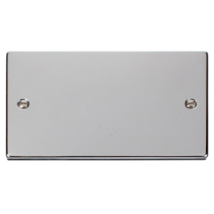 VPCH061 - Click Deco Chrome 2 Gang Blank Plate VPCH061 - Click Deco Chrome 2 Gang Blank Plate