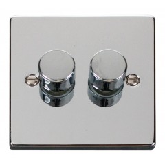 VPCH152BK - Click Deco Chrome 2 Gang 2 Way 400 Watt Dimmer