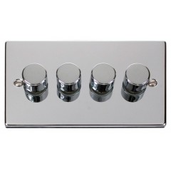 VPCH154BK - Click Deco Chrome 4 Gang 2 Way 400 Watt Dimmer VPCH154BK - Click Deco Chrome 4 Gang 2 Way 400 Watt Dimmer