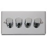VPCH154BK - Click Deco Chrome 4 Gang 2 Way 400 Watt Dimmer