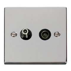 VPCH157BK - Click Deco Chrome TV & Sat Point Black insert VPCH157BK - Click Deco Chrome TV & Sat Point Black insert