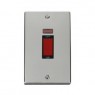 VPCH203BK - Click Deco Chrome 45Amp DP Cooker switch 2 Gang + Neon VPCH203BK - Click Deco Chrome 45Amp DP Cooker switch 2 Gang + Neon