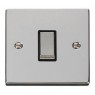 VPCH411BK - Click Deco Chrome 1 Gang 2 Way Switch Black Insert 10Amp