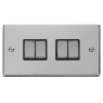 VPCH414BK - Click Deco Chrome 4 Gang 2 Way switch Black Insert 10Amp