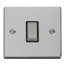 VPCH425BK - Click Deco Chrome 1 Gang  Intermediate Switch Black Insert 10Amp