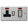 VPCH505BK - Click Deco Chrome 45Amp DP Cooker Switch + Socket + Neon VPCH505BK - Click Deco Chrome 45Amp DP Cooker Switch + Socket + Neon