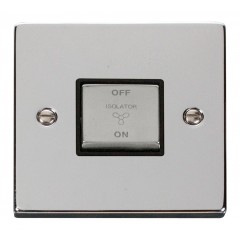 VPCH520BK - Click Deco Chrome 3 Pole Fan Switch Black Insert VPCH520BK - Click Deco Chrome 3 Pole Fan Switch Black Insert