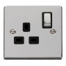 VPCH535BK - Click Deco Chrome 1Gang DP Switched Socket Black Insert
