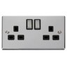 VPCH536BK - Click Deco Chrome 2 Gang DP Switched Twin Socket Black Insert VPCH536BK - Click Deco Chrome 2 Gang DP Switched Twin Socket Black Insert