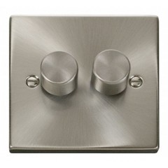 VPSC152BK - Click Deco Satin Chrome 2 Gang 2 Way 400 Watt Dimmer VPSC152BK - Click Deco Satin Chrome 2 Gang 2 Way 400 Watt Dimmer
