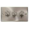VPSC153BK - Click Deco Satin Chrome 3 Gang 2 Way 400 Watt Dimmer VPSC153BK - Click Deco Satin Chrome 3 Gang 2 Way 400 Watt Dimmer