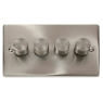 VPSC154BK - Click Deco Satin Chrome 4 Gang 2 Way 400 Watt Dimmer VPSC154BK - Click Deco Satin Chrome 4 Gang 2 Way 400 Watt Dimmer