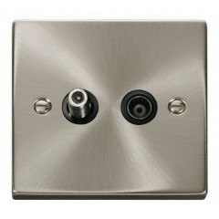 VPSC157BK - Click Deco Satin Chrome TV & Sat Point Black insert VPSC157BK - Click Deco Satin Chrome TV & Sat Point Black insert