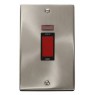 VPSC203BK - Click Deco Satin Chrome 45Amp DP Cooker switch 2 Gang + Neon VPSC203BK - Click Deco Satin Chrome 45Amp DP Cooker switch 2 Gang + Neon