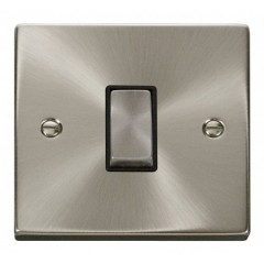 VPSC411BK - Click Deco Satin Chrome 1 Gang 2 Way Switch Black Insert 10Amp VPSC411BK - Click Deco Satin Chrome 1 Gang 2 Way Switch Black Insert 10Amp