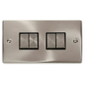 VPSC414BK - Click Deco Satin Chrome 4 Gang 2 Way switch Black Insert 10Amp