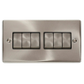 VPSC416BK - Click Deco Satin Chrome 6 Gang 2 Way switch Black Insert 10Amp VPSC416BK - Click Deco Satin Chrome 6 Gang 2 Way switch Black Insert 10Amp