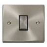 VPSC425BK - Click Deco Satin Chrome 1 Gang  Intermediate Switch Black Insert 10Amp