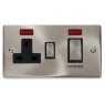 VPSC505BK - Click Deco Satin Chrome 45Amp DP Cooker Switch + Socket + Neon VPSC505BK - Click Deco Satin Chrome 45Amp DP Cooker Switch + Socket + Neon