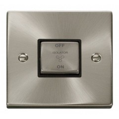 VPSC520BK - Click Deco Satin Chrome 3 Pole Fan Switch Black Insert VPSC520BK - Click Deco Satin Chrome 3 Pole Fan Switch Black Insert