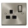 VPSC535BK - Click Deco Satin Chrome 1Gang DP Switched Socket Black Insert VPSC535BK - Click Deco Satin Chrome 1Gang DP Switched Socket Black Insert