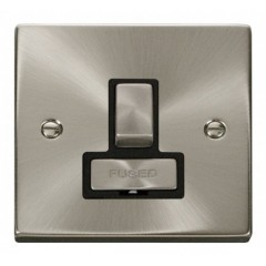 VPSC751BK - Click Deco Satin Chrome Switched Fused Spur Black Insert VPSC751BK - Click Deco Satin Chrome Switched Fused Spur Black Insert